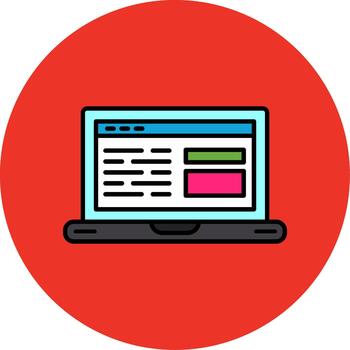 programación lleno multi circulo icono diseño software desarrollo vector