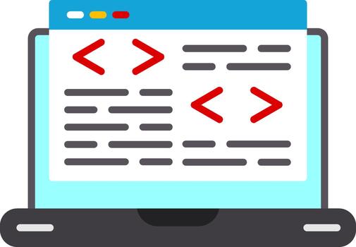 codificación plano icono diseño fuente editor vector