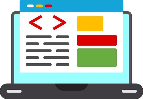 web programación plano icono diseño Interfaz codificación vector