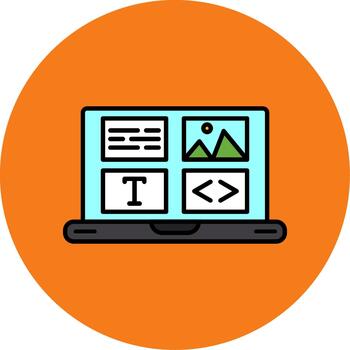 web desarrollo lleno multi circulo icono diseño lleno apilar vector