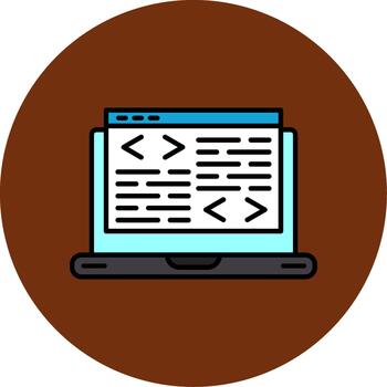 codificación lleno multi circulo icono diseño código editor vector