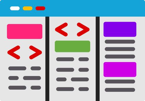 web desarrollo plano icono diseño backend sistema vector