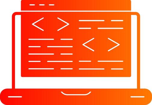 codificación glifo degradado icono diseño fuente editor vector