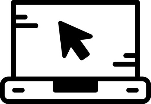 cursor semi sólido diseño icono ratón puntero vector
