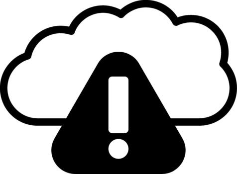 Warning Cloud Computing Semi Solid Design Icon Cloud Warning vector