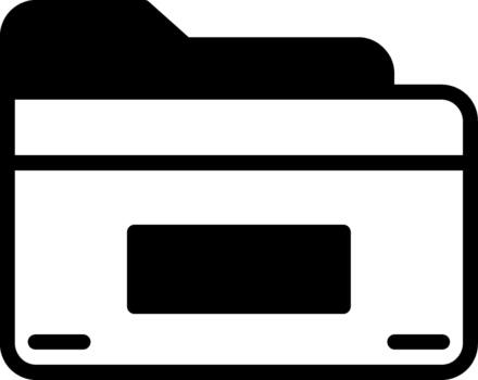carpeta semi sólido diseño icono archivo carpeta vector