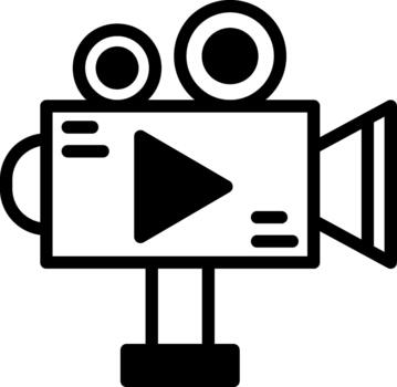 cámara semi sólido diseño icono grabación vector