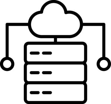 nube redes lineal icono diseño nube red vector