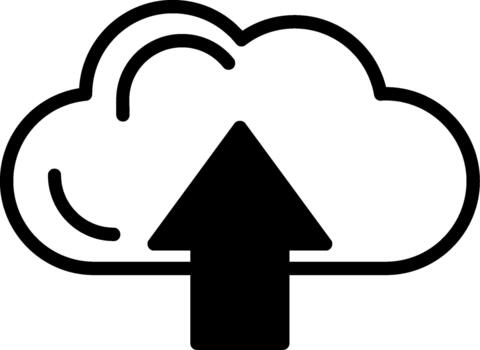 nube subiendo semi sólido diseño subir nube vector