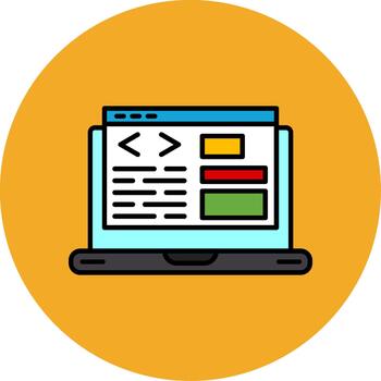 web programación lleno multi circulo icono diseño Interfaz codificación vector