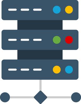 base de datos plano icono diseño datos almacenamiento vector