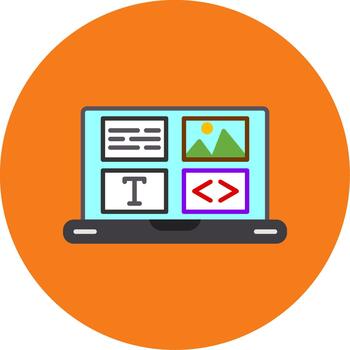 web desarrollo plano multi circulo icono diseño lleno apilar vector
