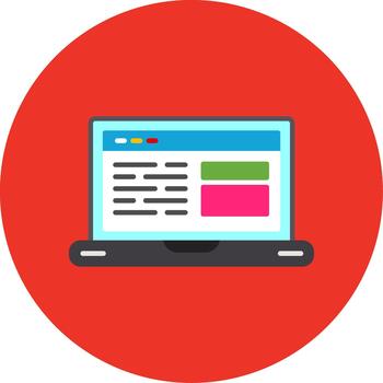 Programing Flat Multi Circle Icon Design Software Development vector