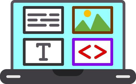 web desarrollo plano icono diseño lleno apilar vector