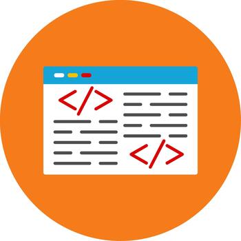 codificación plano multi circulo icono diseño programación lógica vector