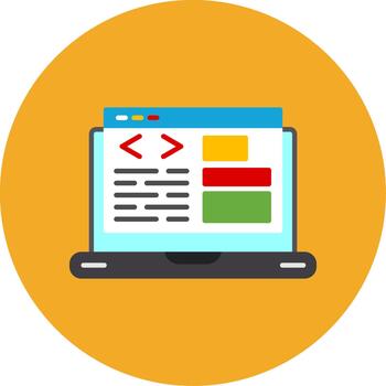 web programación plano multi circulo icono diseño Interfaz codificación vector