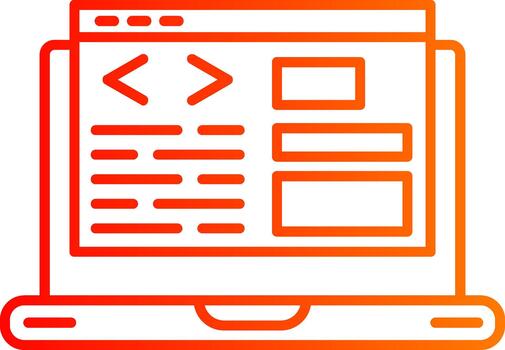 web programación línea degradado icono diseño Interfaz codificación vector