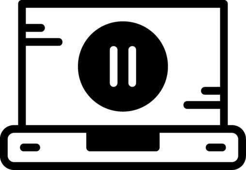 Pause Semi Solid Design Icon Pause Control vector