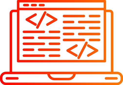 código línea degradado icono diseño guión archivo vector