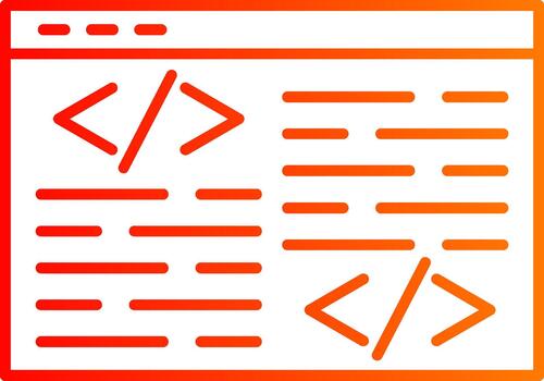 codificación línea degradado icono diseño programación lógica vector