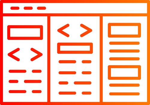 web desarrollo línea degradado icono diseño backend sistema vector