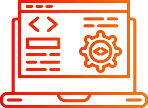 web desarrollo línea degradado icono diseño web marco de referencia vector