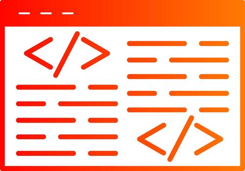 codificación glifo degradado icono diseño programación lógica vector