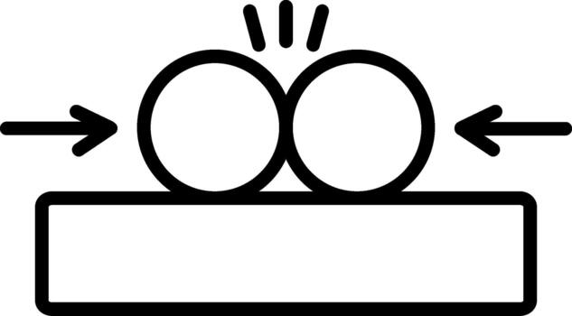 Collision Linear Icon Design Impact Force vector