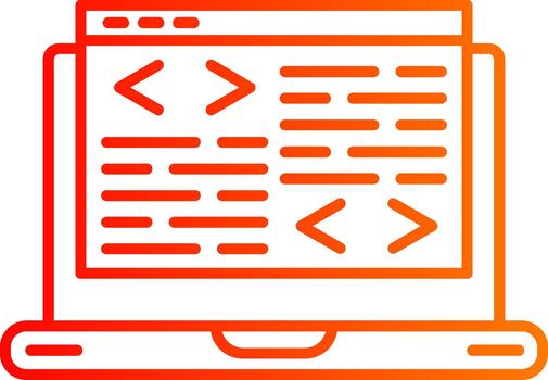 codificación línea degradado icono diseño código editor vector