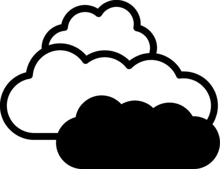 nubes semi sólido diseño icono cielo nube vector