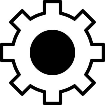 ajuste semi sólido diseño icono engranaje controlar vector
