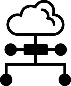 nube informática semi sólido diseño icono en línea informática vector
