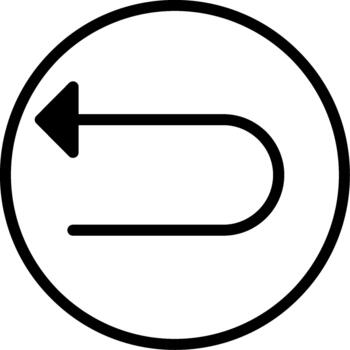regreso semi sólido diseño icono regreso flecha vector