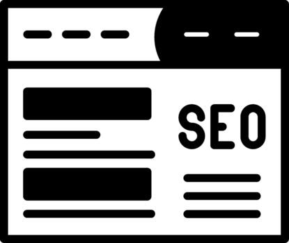 seo semi sólido diseño buscar mejoramiento vector