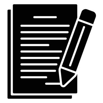 Document or text file draft icon in solid style vector