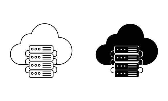 nube servidor base de datos hospedaje icono vector