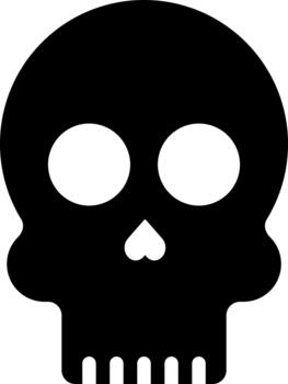 skull solid icon vector
