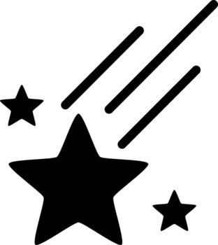 shooting star solid icon vector