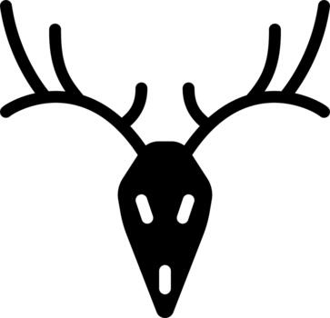 deer skull solid icon vector