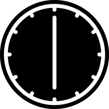 six oclock solid icon vector