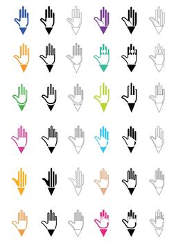 Hand Pointer Cursor Navigation Icon Collection vector