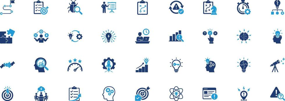 Problem Solving Icon Set vector