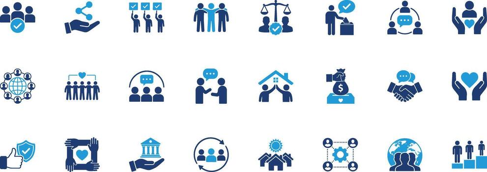 Community Solid Icon Set vector