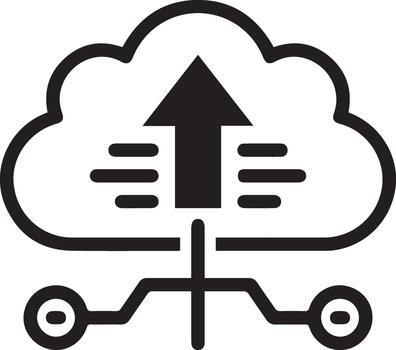 nube datos subir red conexión icono vector