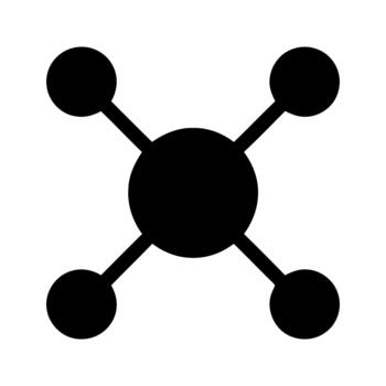 Network connection node icon representing digital data communication vector