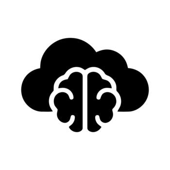 Cloud Computing Brain Intelligence Concept icon vector