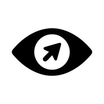Eye icon with Computer Cursor Pointer for Digital Interface Design vector