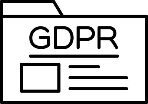 gdpr carpeta lineal icono diseño seguro carpeta vector