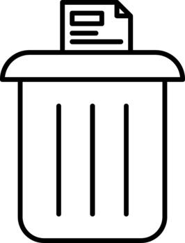 documento basura lineal icono diseño Eliminar documento vector