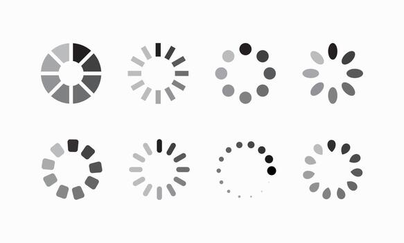 Loading icon set. Loader, loading, progress, wait icon vector